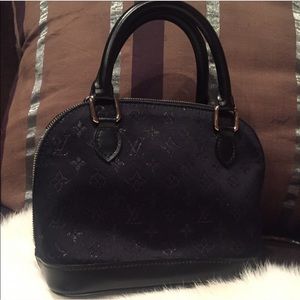 Louis Vuitton LV Alma Black Satin Monogram BB
